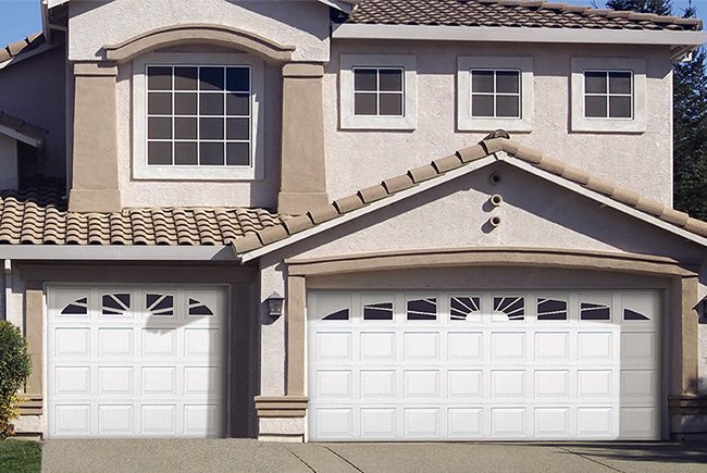 Steel Raised Panel Garage Doors In Almond Installed By Mortland Overhead Door Mortlanddoor Com Garage Doors Garage Door Styles Garage Door Panels